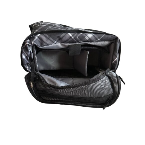 Thirty-One Backpack Black White Travel Camera Diaper Bag Removable Interior - Picture 7 of 12